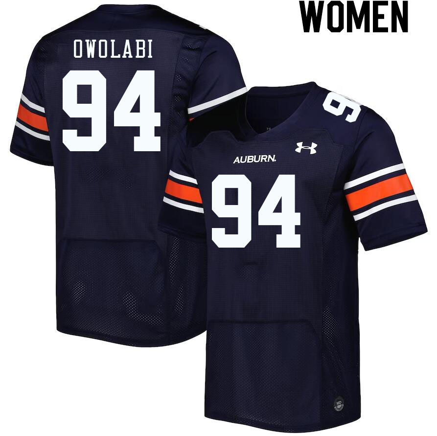 Women's Auburn Tigers #94 Godwin Owolabi Navy 2023 College Stitched Football Jersey